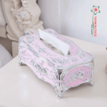 Blumen-Taschentuch-Box – Elegantes Rosa (23×13×10 cm)