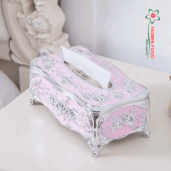 Floral Tissue Box – Elegant Pink (23×13×10 cm)