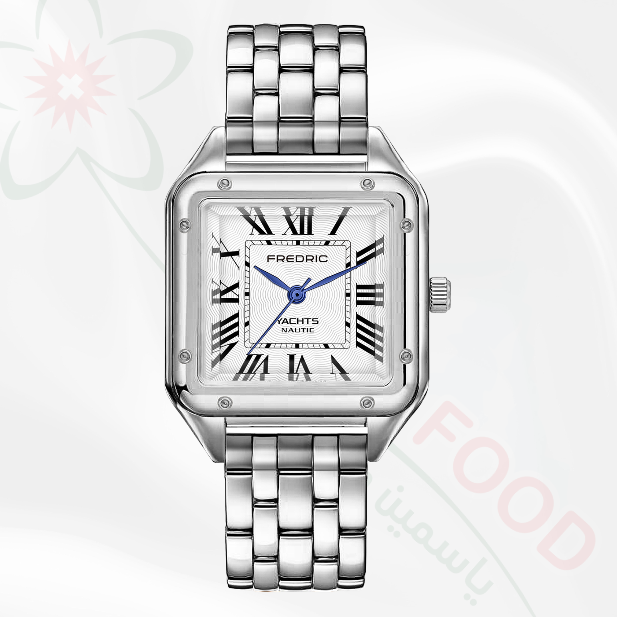 FREDRIC Quartz Stainless Steel Square Silver Watch - Yasmin Food display picture 1