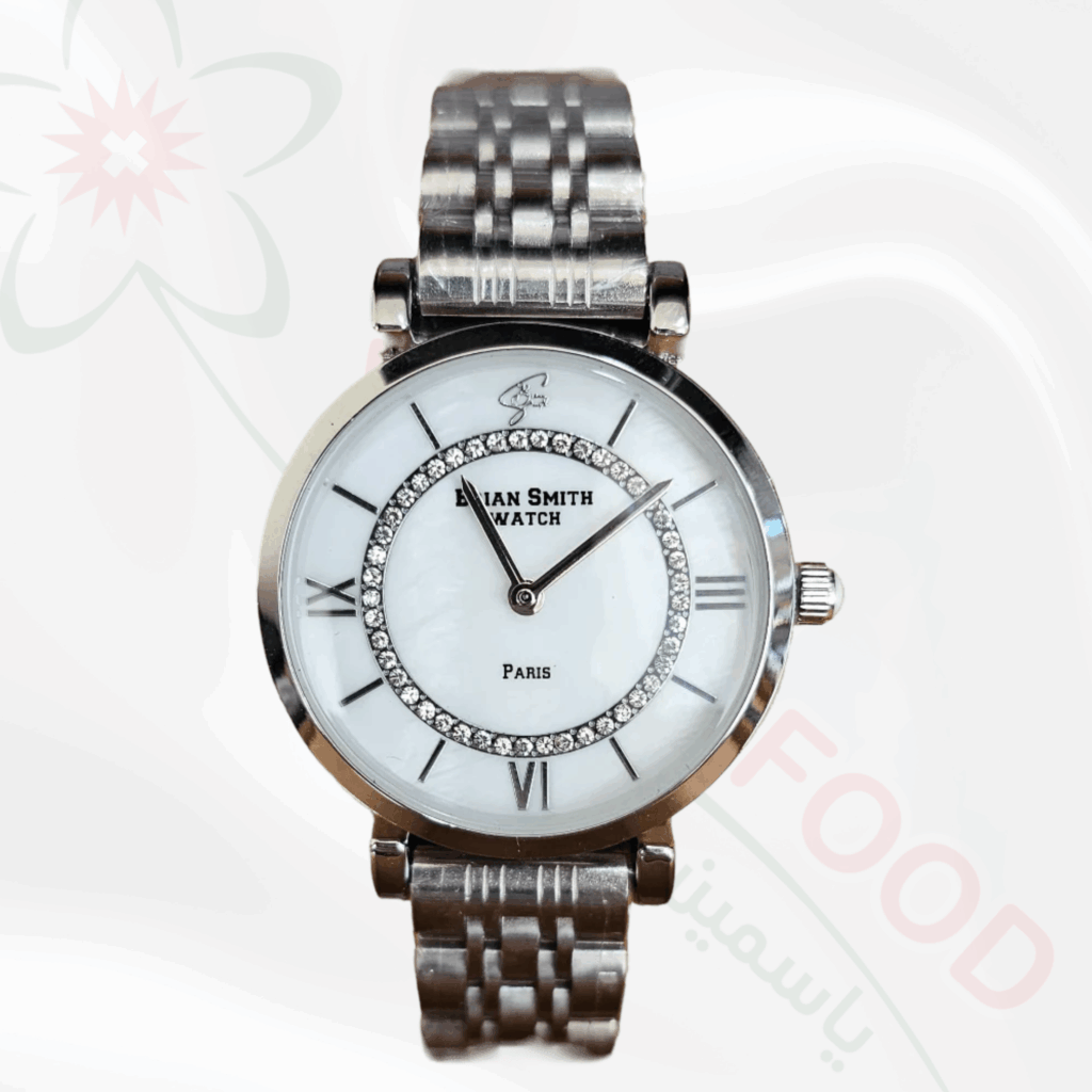 BRIAN SMITH Damen Silberne Uhr mit Kristall