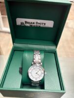BRIAN SMITH Damen Silberne Uhr mit Kristall