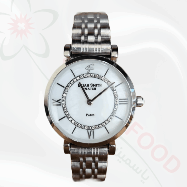 BRIAN SMITH Damen Silberne Uhr mit Kristall