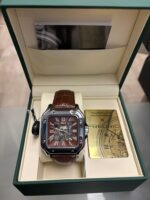 FREDRIC Automatik Skelettuhr Braunes Leder