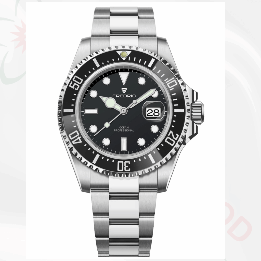 FREDRIC Ocean Professional Quartz Stainless Steel Black Watch