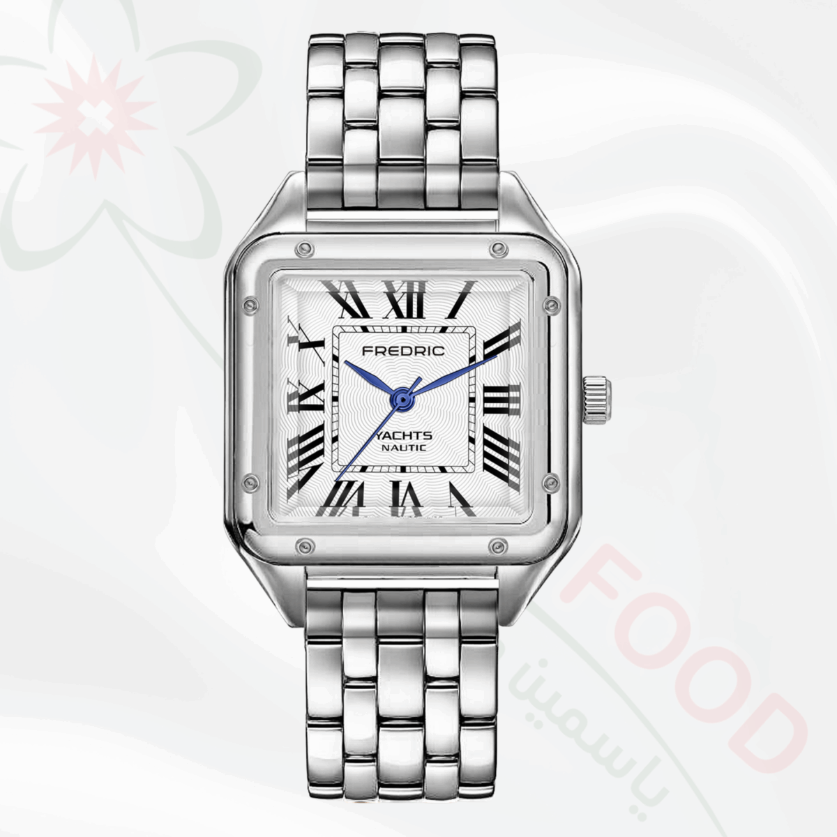 FREDRIC Quarz Edelstahl Quadratische Silberuhr