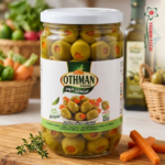 زيتون أخضر محشي بالجزر 660 غ – عثمان فود