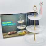 3-Tier Glass Serving Stand with Gold Handle